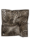 Siyah Leopar Desen Twill Ipek Esarp
