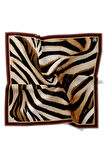 Kahve Zebra Twill İpek Eşarp