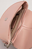 Asimetrik Tasarım, Zincir Ve Logo Detaylı Şık Kadın Omuz Çantası 930373 Pembe