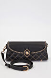 Kapitone Ve Metal Zincir Detaylı Şık Kadın Omuz Çantası 930390 Siyah
