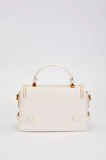 Otantik Fayton Metal Logo Nakış ve Kemer Detaylı Küçük Boy Kadın El ve Omuz Çantası LV930576 Krem