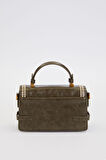 Otantik Fayton Metal Logo Nakış ve Kemer Detaylı Küçük Boy Kadın El ve Omuz Çantası LV930576 Yeşil
