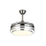 Gizli Kanatlı Avizeli Tavan Vantilatörü Kumandalı - 3 Renk Işık (Silver)