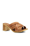 Kadın Topuklu Terlik-PC-7108-Taba | 37
