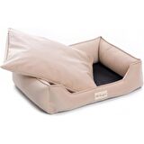 Pet Comfort Delta Leo XS Üstü Açık Kaymaz Taban Ekru Küçük Irk Köpek Yatağı
