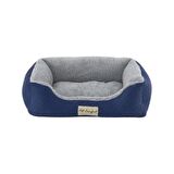 Pet Comfort Bravo Duo Mirinda S Peluş Kaymaz Taban Gri - Mavi Küçük Irk Köpek Yatağı