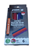 Penmark Hs-707-06 Süper Yıkanabilir Simli Jumbo Keçeli Kalem 6Lı Set