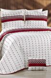 Colors Micro Çift Kişilik Yatak Örtüsü Krem Bordo