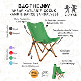 BAG THE JOY KIDS KATLANIR AHŞAP KAMP & BAHÇE SANDALYESİ KAHVERENGİ İSKELET – YEŞİL KILIF