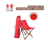 BAG THE JOY KIDS KATLANIR AHŞAP KAMP & BAHÇE SANDALYESİ KIRMIZI İSKELET – KIRMIZI KILIF