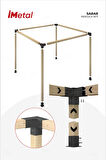 imetal Sarar Tek Bölümlü Hazır Ahşap Pergola Seti 85 x 85 mm Ahşaplar Dahil
