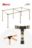 İmetal Sarar İki Bölümlü Hazır Ahşap Pergola Seti 85 x 85 mm Ahşaplar Dahil