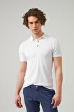 Ds Damat Slim Fit Beyaz Düz Örgü T-shirt 0HF069421001M