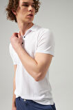 Ds Damat Slim Fit Beyaz Düz Örgü T-shirt 0HF069421001M