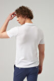 Ds Damat Slim Fit Beyaz Düz Örgü T-shirt 0HF069421001M