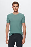 Twn Slim Fit Mint Düz Örgü Rayon Örme T-Shirt 0EF069421003M