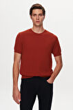 Twn Slim Fit Kiremit Düz Örgü T-Shirt 1EF060638904M