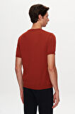 Twn Slim Fit Kiremit Düz Örgü T-Shirt 1EF060638904M