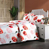 Menderes Home Lanotte Saten Çift Kişilik Nevresim Takımı (Digital Baskı) Poppies