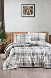 Menderes Home Cotton Collection Flanel Tek Kişilik Nevresim Takımı 1394 Gray Natur