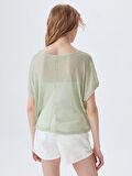 Loose Fit Ince Yeşil T-shırt