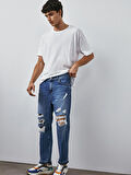 Maurızıo Ağı Düşük Slım Cropped Jean Pantolon
