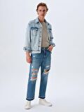 Maurızıo Ağı Düşük Slım Cropped Jean Pantolon
