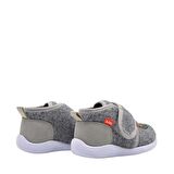 Dinosa Dinazor Figürü Nakışlı Erkek Çocuk Keçe Panduf Gri