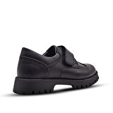 Fresco Cırtlı Hakiki Deri Oxford Çocuk Okul Ayakkabısı Siyah 