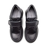 Classy Hakiki Deri Erkek Çocuk Okul Ayakkabısı Siyah