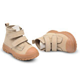 Willey Çift Cırtlı Hakiki Deri Unisex Bebek Bot Bej Rengi