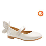 Mariposa Kelebek Figürü Detaylı Kız Çocuk Babet Ayakkabı Sedef Rengi