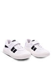 Porto Erkek Çocuk Tek Cırtlı Ve Lastikli Hakiki Deri Beyaz Günlük Ayakkabı