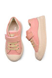 Brooklyn Deri Detaylı Kız Çocuk Pembe Renk Anatomik Keten Ayakkabı