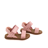Minta Kız Çocuk Deri Sandalet Pudra