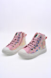 Magic Kız Çocuk Pullu ve Bağcıklı Pembe Renk Sneaker