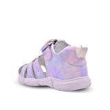 Rose Tek Cırtlı Arkası Kapalı Hakiki Deri Kız Bebek Sandalet Lila
