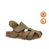 Arezzo Unisex Deri Çocuk Sandalet Haki