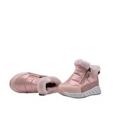 Bonthe Çift Fermuarlı İçi Peluş Kürklü Paraşüt Kumaş Kız Çocuk Bot Pembe