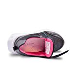 Valeria Simli Air File Ve Vegan Deri Işıklı Taban Kız Çocuk Spor Ayakkabı Siyah