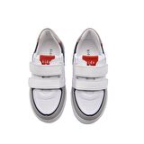 Rocks Çift Cırtlı Deri Erkek Çocuk Çocuk Ayakkabı Beyaz