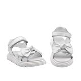 Mia Çift Cırtlı Hakiki Deri Kız Çocuk Sandalet Beyaz