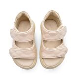 Lady Çift Cırtlı Vegan Deri Arkası Kapalı Kız Bebek Sandalet Bej