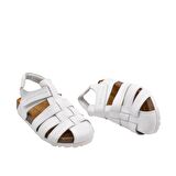Lino Unisex Deri Çocuk Sandalet Beyaz