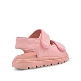 Lady Çift Cırtlı Vegan Deri Kız Çocuk Sandalet Pudra