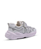 London Air File Detaylı Ultra Hafif Taban Kız Çocuk Spor Ayakkabı Gümüş