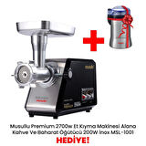 Musullu 2700W Et Kıyma Makinesi+ Musullu Msl-1001 Kahve Ve Baharat Öğütücü Inox 200 W
