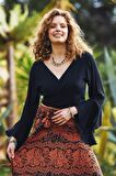 İspanyol Kol Crop Bluz