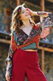 İspanyol Kol Crop Bluz