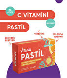 Vitago Pastil Vitamin C, İzlanda Yosunu Ve Zencefil Ekstresi İçeren 16'lı Takviye Edici Gıda